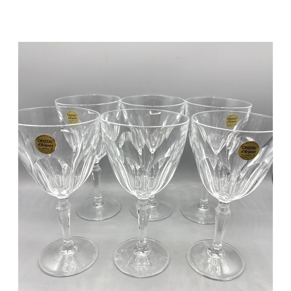 Vtg 6 pc Cristal d'Arques Washington Cordial Glasses 24% Lead Crystal‎ France
